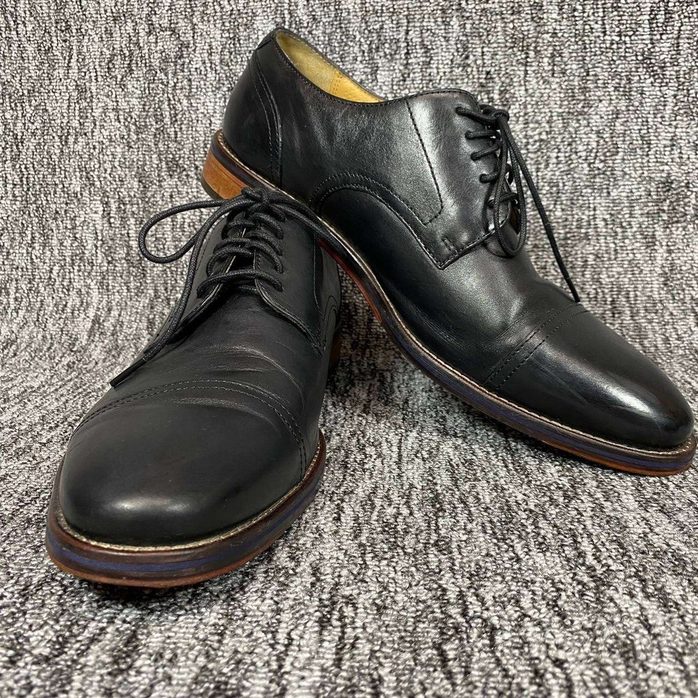 Florsheim Midtown Cap Toe Oxford Mens 11 Black Leather Ortholite Dress Shoes